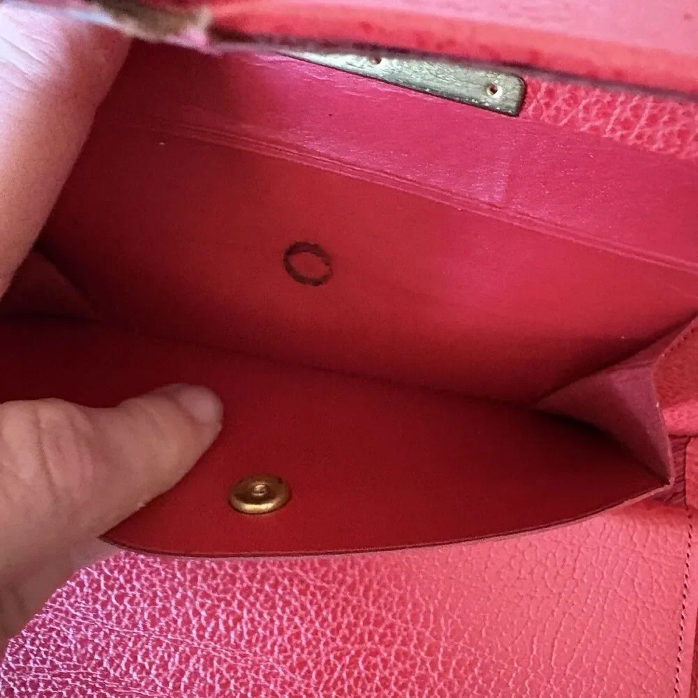 Baronet Fifth Avenue Vintage Red Cowhide Wallet Checkbook Cover Coin Purse